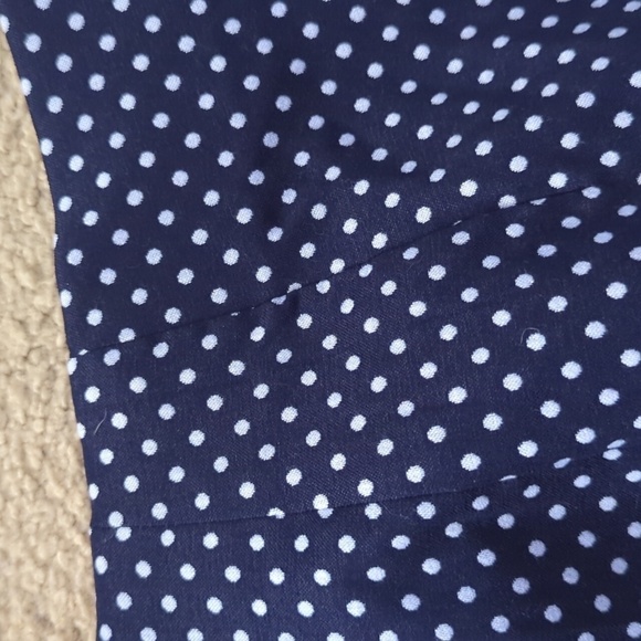 Talbots Navy & White Polka Dot Pull On Pencil Skirt Business Professional Sz 26 - Picture 4 of 4